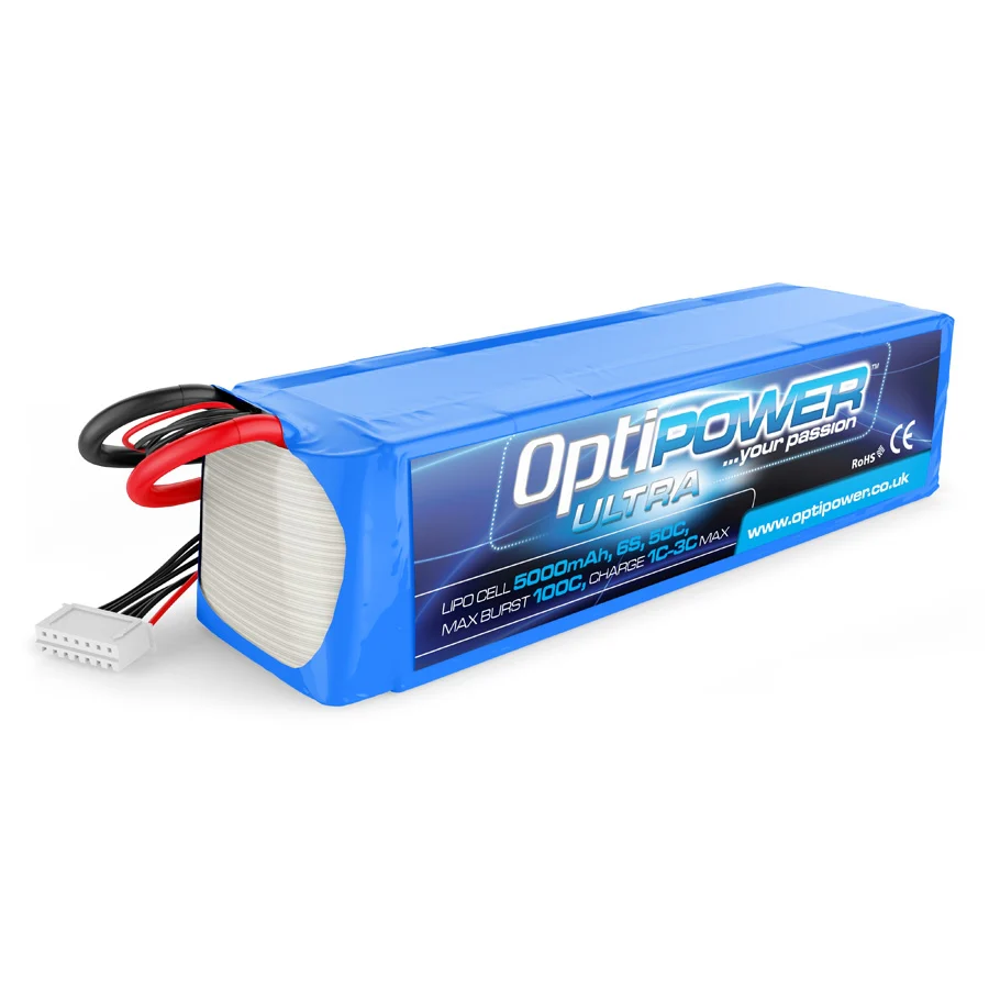 Optipower Ultra LiPo Battery 5000mAh 6S 50C OPR50006S50 fitted with a EC5 / IC5 Compatible Connector