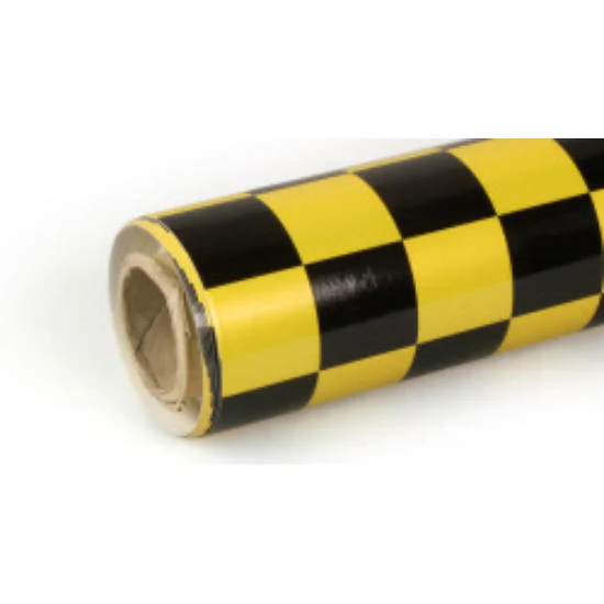 Oracover 10m Oracover Fun-3 Large Chequered Pearl Yellow/Black 5523750 - Image 2