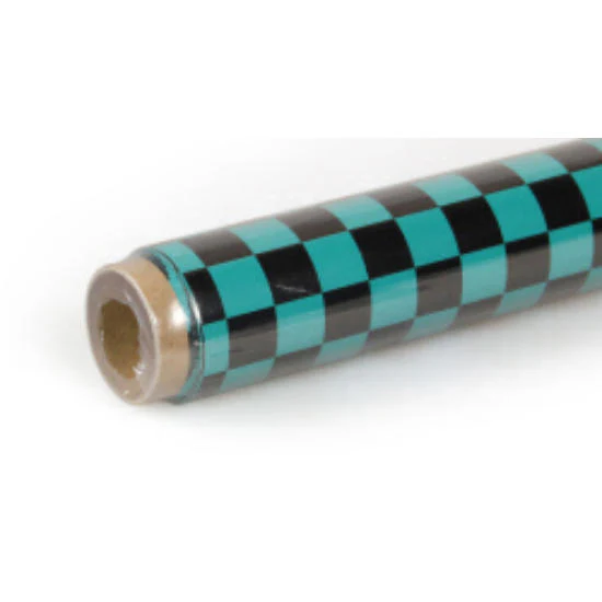 Oracover 2m Oracover Fun-4 Small Chequered Turquoise/Black 5523775 - Image 2