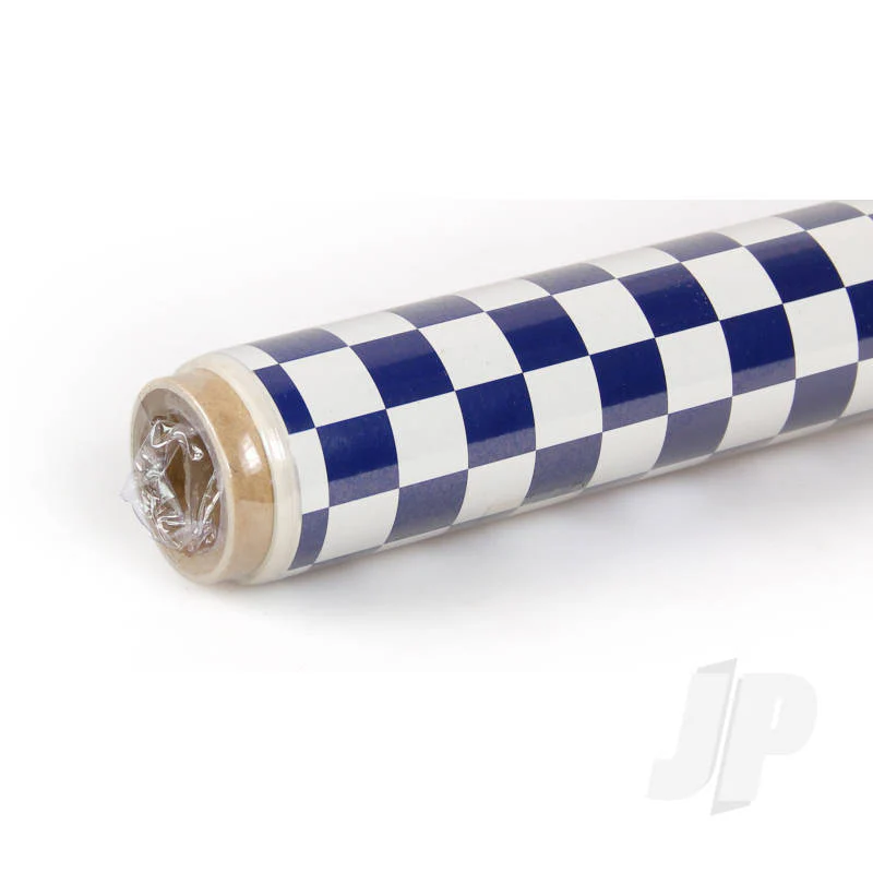 Oracover 2m Oracover Fun-4 Small Chequered White/Dark Blue 5523773