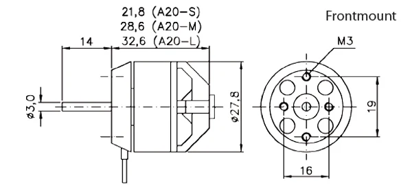 Outrunner Electric Motor A20-34 S EVO kv1500 from Hacker 97800002 - Image 4
