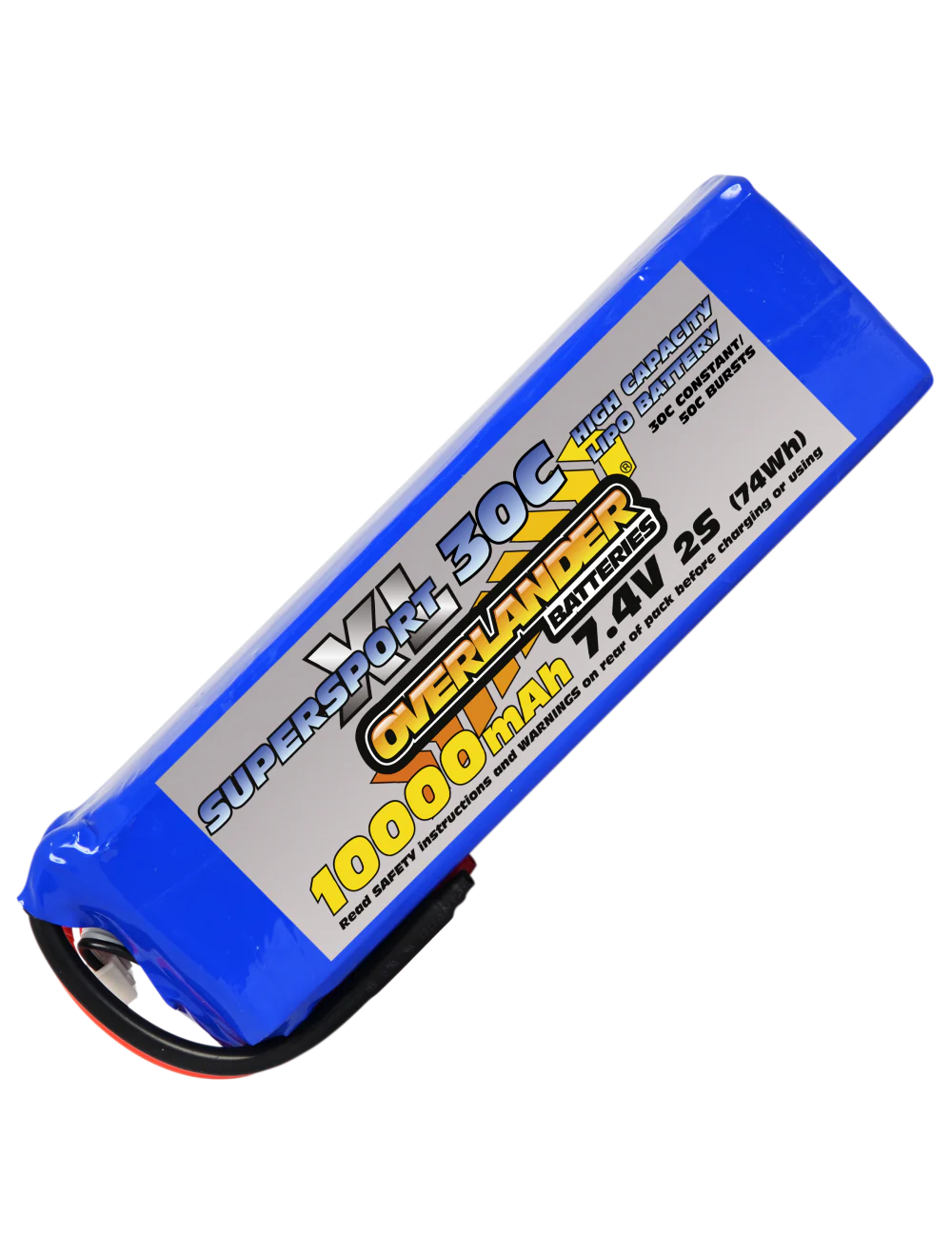 Overlander 10000mAh 7.4V 2S 30C SupersportXL LiPo Battery 3404