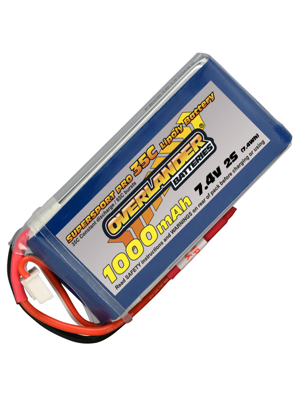 Overlander 1000mAh 7.4V 2S 35C Supersport Pro LiPo Battery - Connector Option 2560