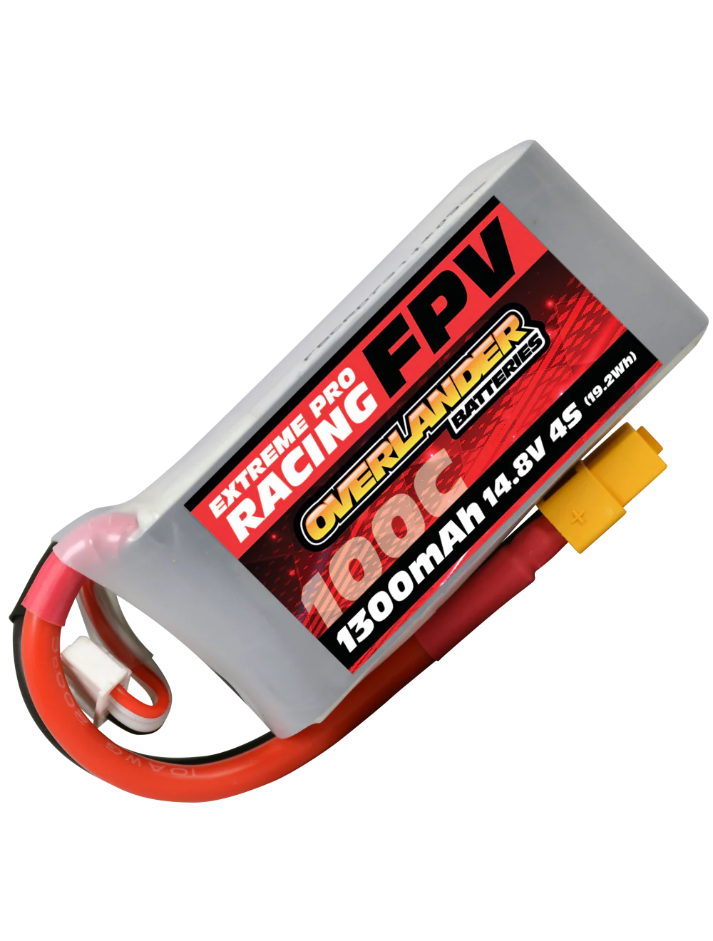 Overlander 1300mAh 14.8V 4S 100C FPV LiPo Battery 3281