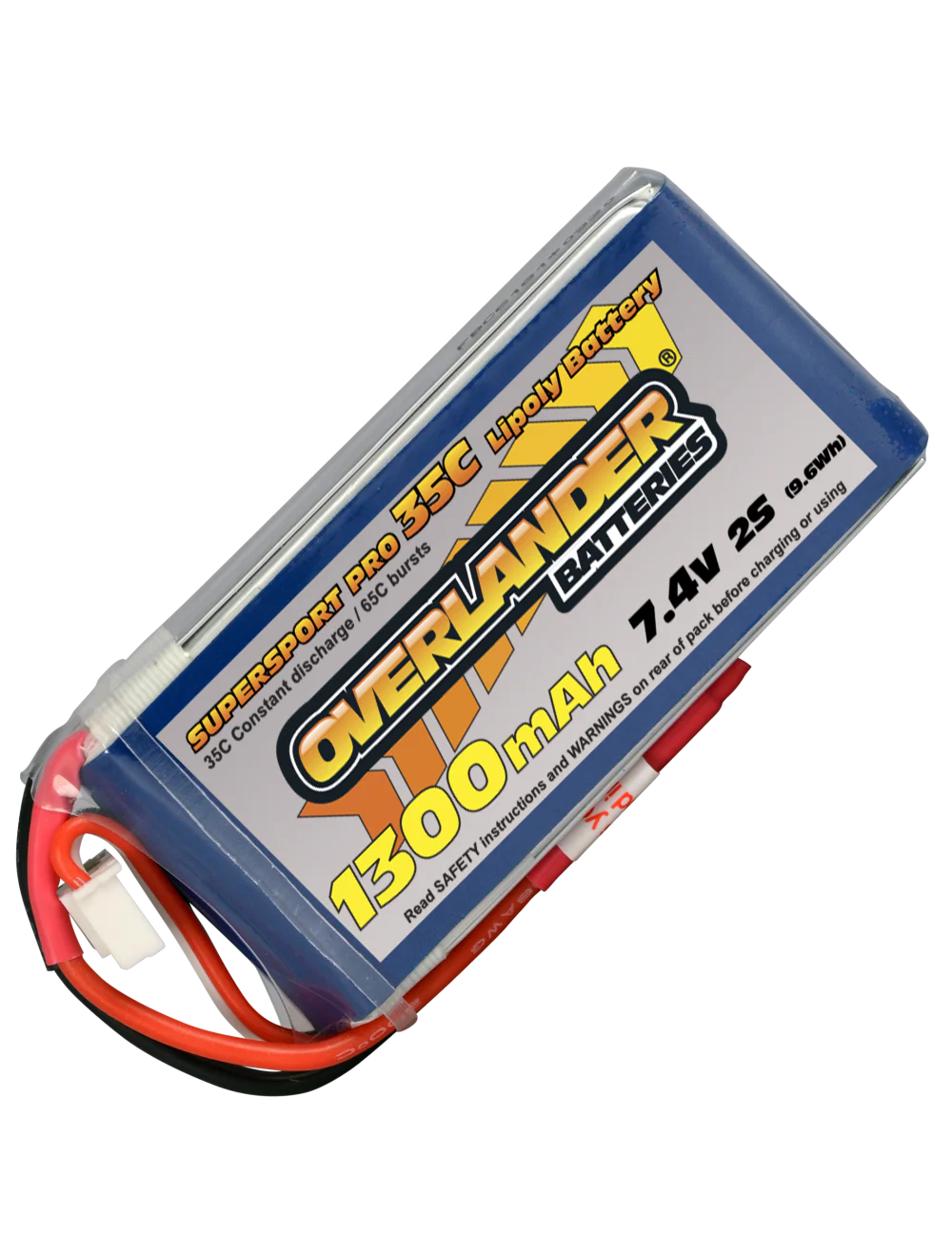 Overlander 1300mAh 7.4V 2S 35C Supersport Pro LiPo Battery 2562