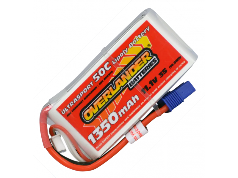 Overlander 1350mAh 11.1V 3S 50C Ultrasport LiPo Battery - Image 2