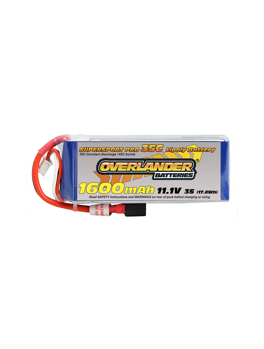 Overlander 1600mAh 11.1V 3S 35C Supersport Pro LiPo Battery - XT60 Connector 2565