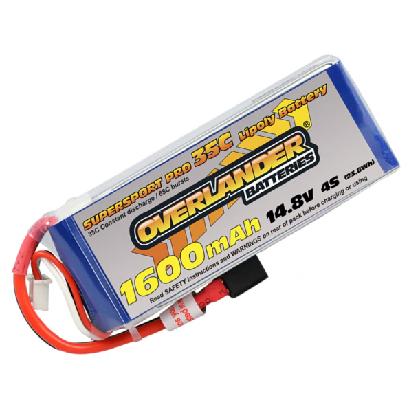Overlander 1600mAh 14.8V 4S 35C Supersport Pro LiPo Battery 2972