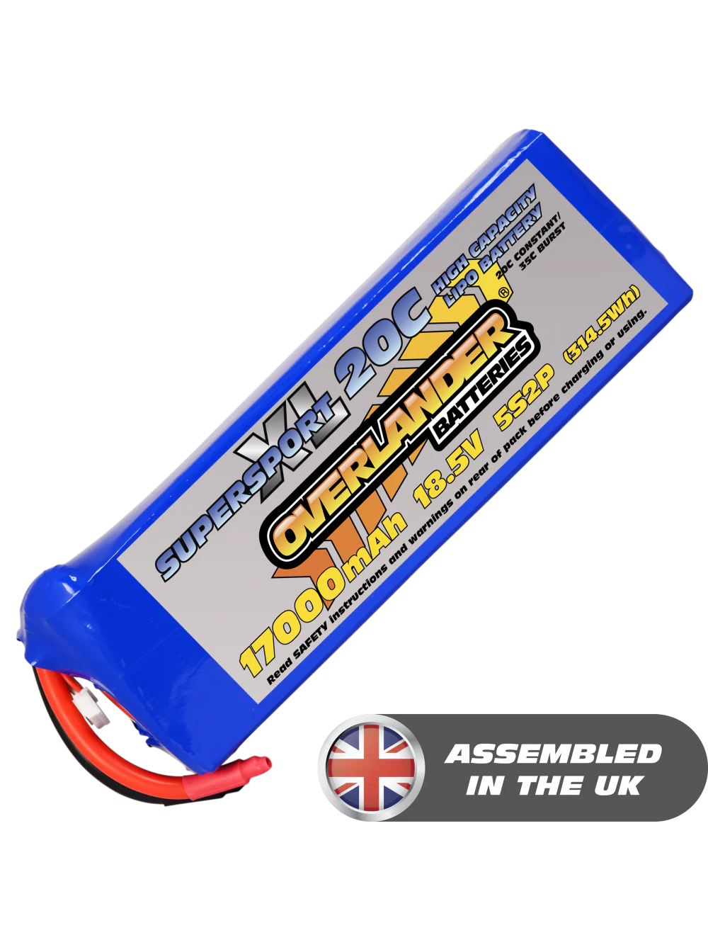 Overlander 17000mAh 18.5V 5S2P 20C Supersport XL LiPo Battery - No Connector 2925