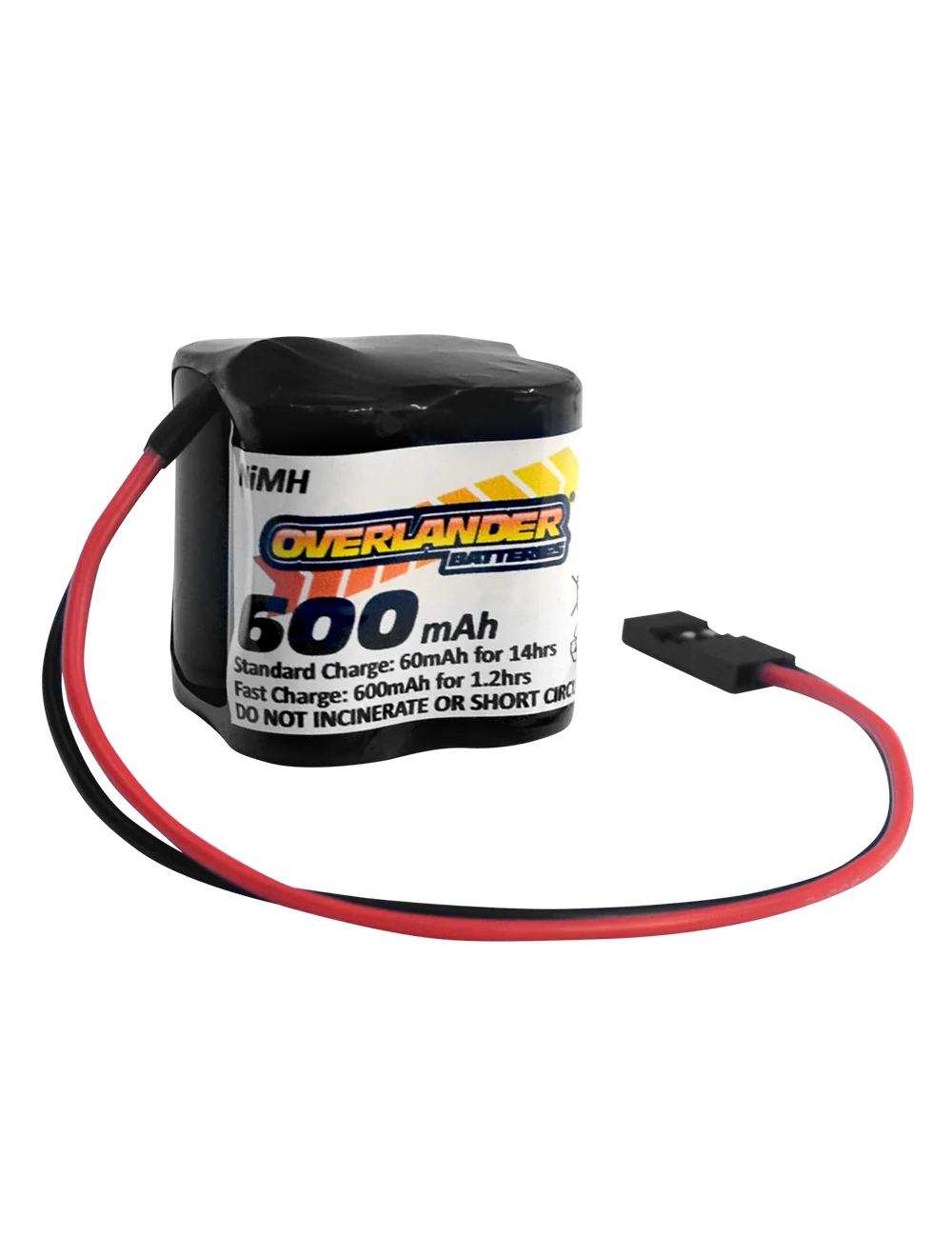 Overlander 2/3 AA 600mAh 4.8V Square Premium Sport NiMH Battery - JR Connector 1511