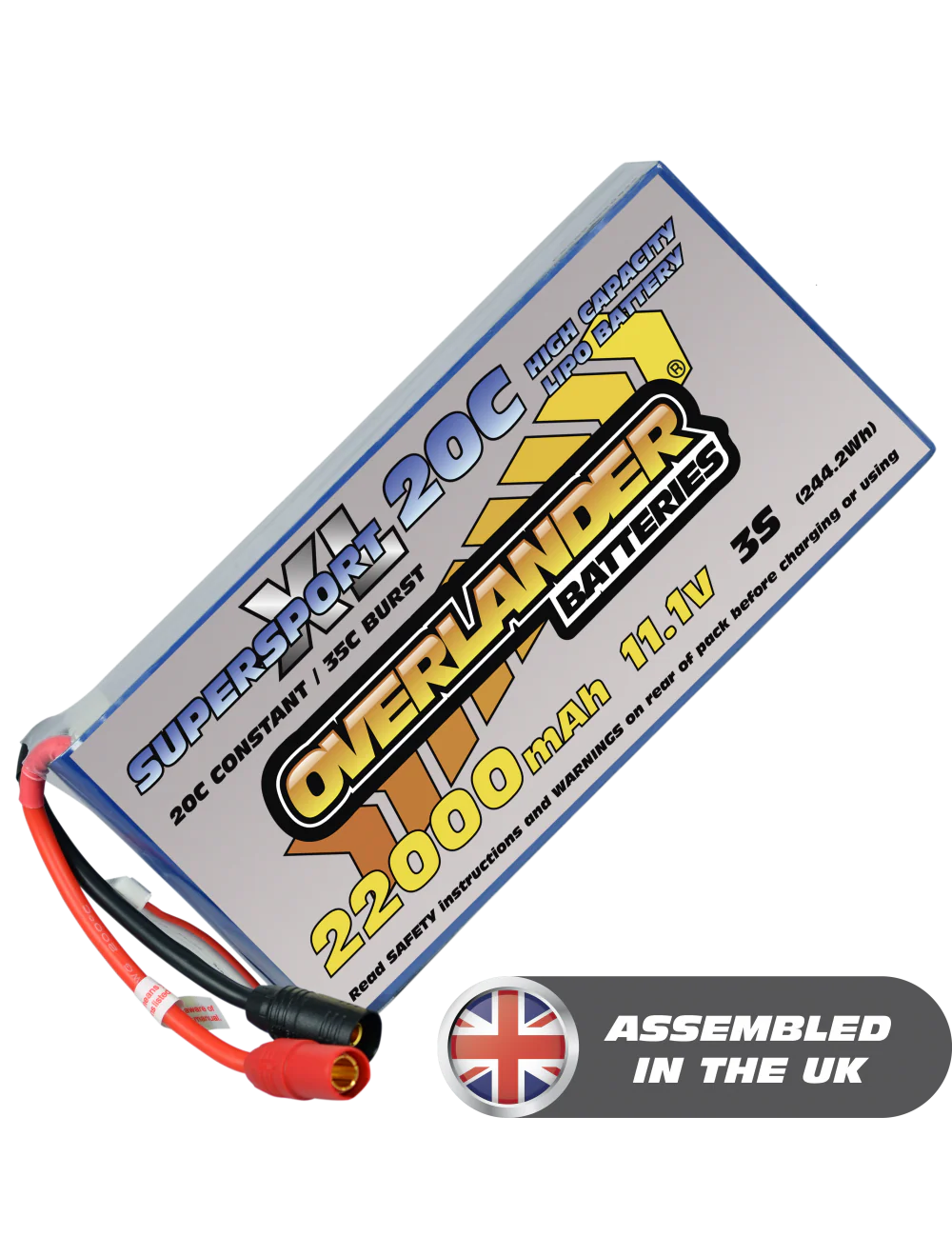 Overlander 22000mAh 11.1V 3S 20C Supersport XL Lipo Battery 3022