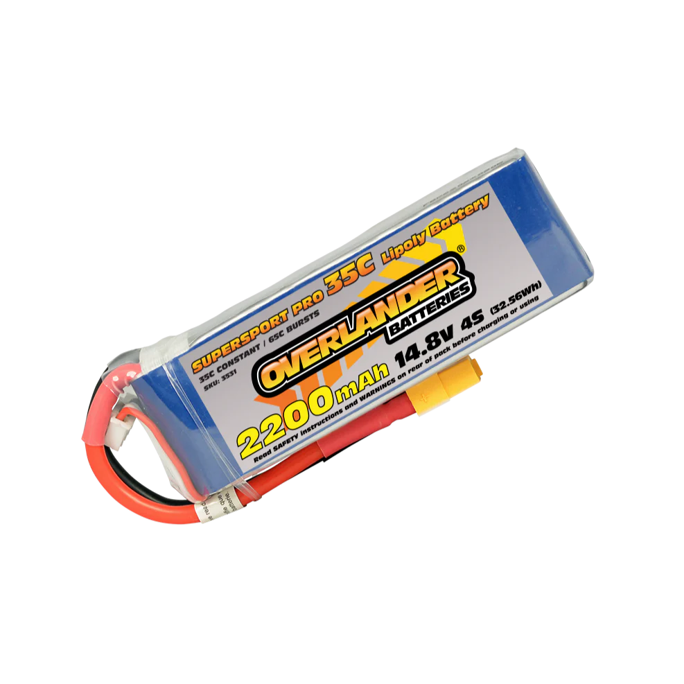 Overlander 2200mah 14.8V 4S 35C Supersport Pro LiPo Battery - XT60 - 3531