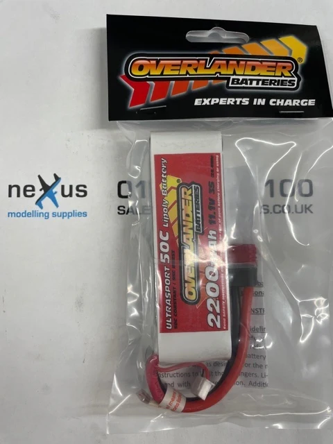 Overlander 2200mAh 3S 11.1v 50C Ultrasport Lipo Battery from Overlander Deans 3344 - Image 3