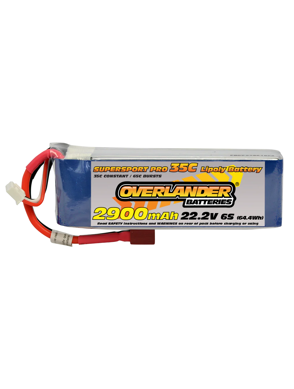 Overlander 2900mAh 22.2V 6S 35C Supersport Pro LiPo Battery - EC3 Connector 3436