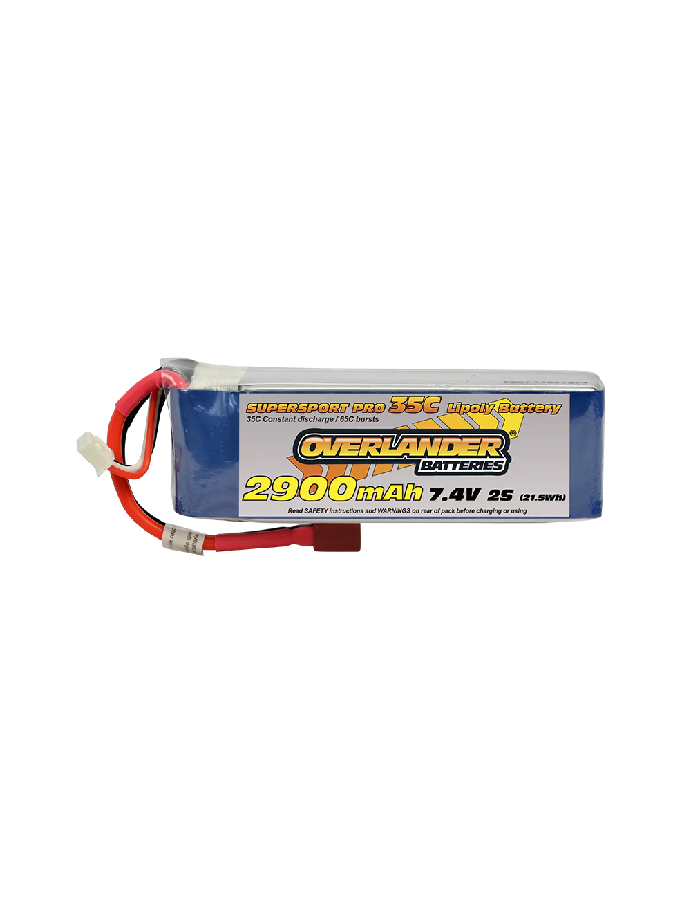 Overlander 2900mAh 7.4V 2S 35C Supersport Pro LiPo Battery 3396
