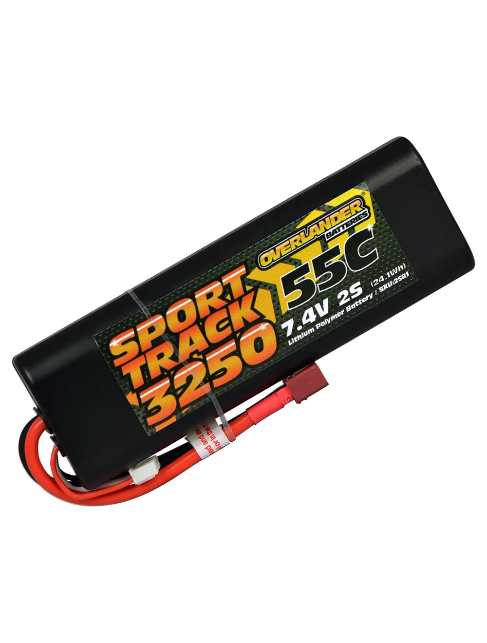 Overlander 3250mAh 7.4V 2S 55C Hard Case Sport Track LiPo Battery 2581