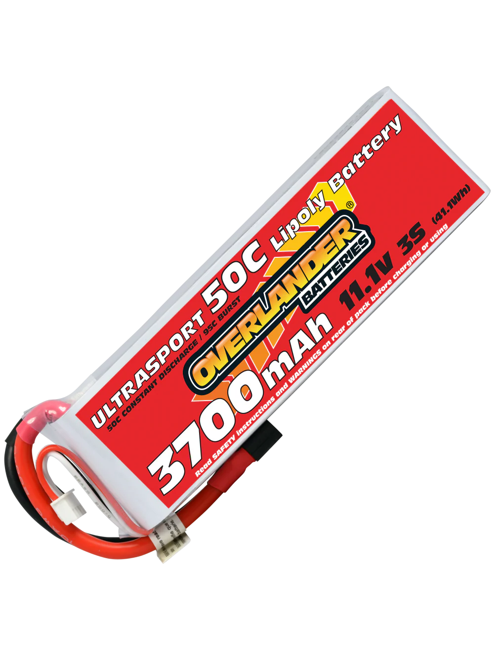 Overlander 3700mAh 11.1V 3S 50C Ultrasport LiPo Battery - XT90 Anti Spark Connector 2628
