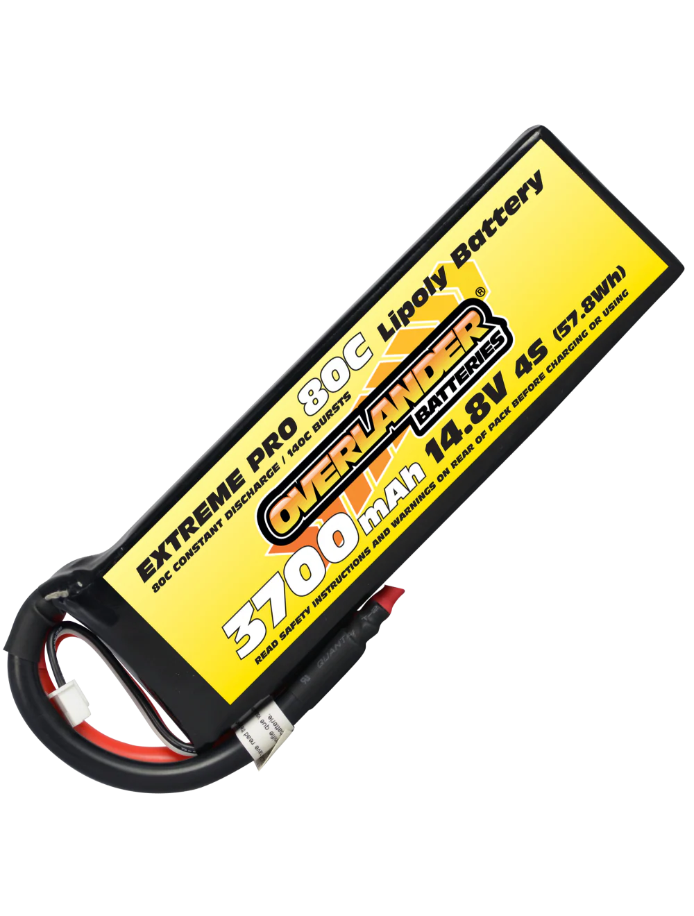 Overlander 3700mAh 14.8V 4S 80C Extreme Pro LiPo Battery - No Connector 534
