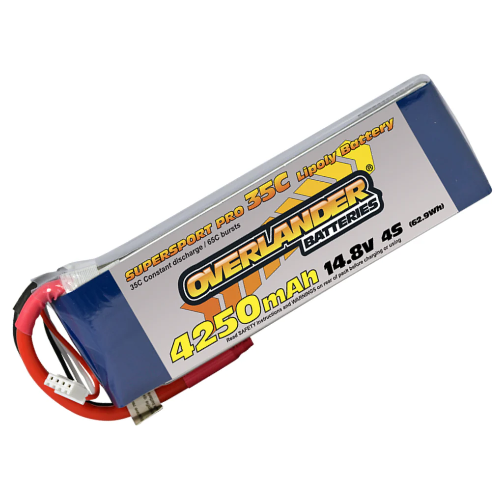 Overlander 4250mAh 14.8V 4S 35C Supersport Pro LiPo Battery - XT60 Connector 2476 - Image 2