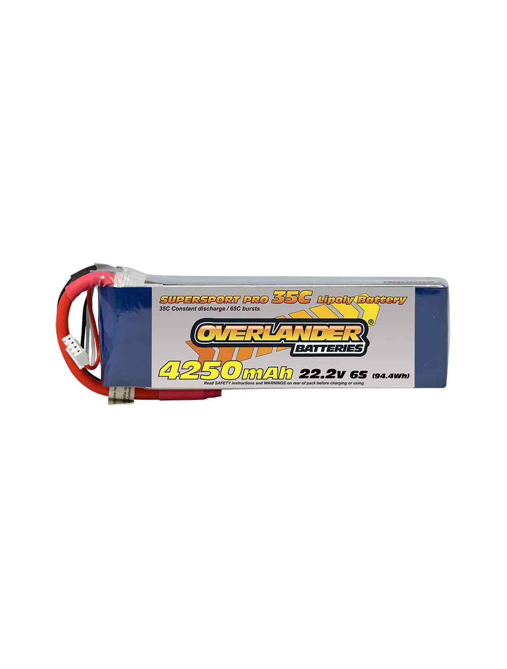 Overlander 4250mAh 22.2V 6S 35C Supersport Pro LiPo Battery - Deans Connector 2478