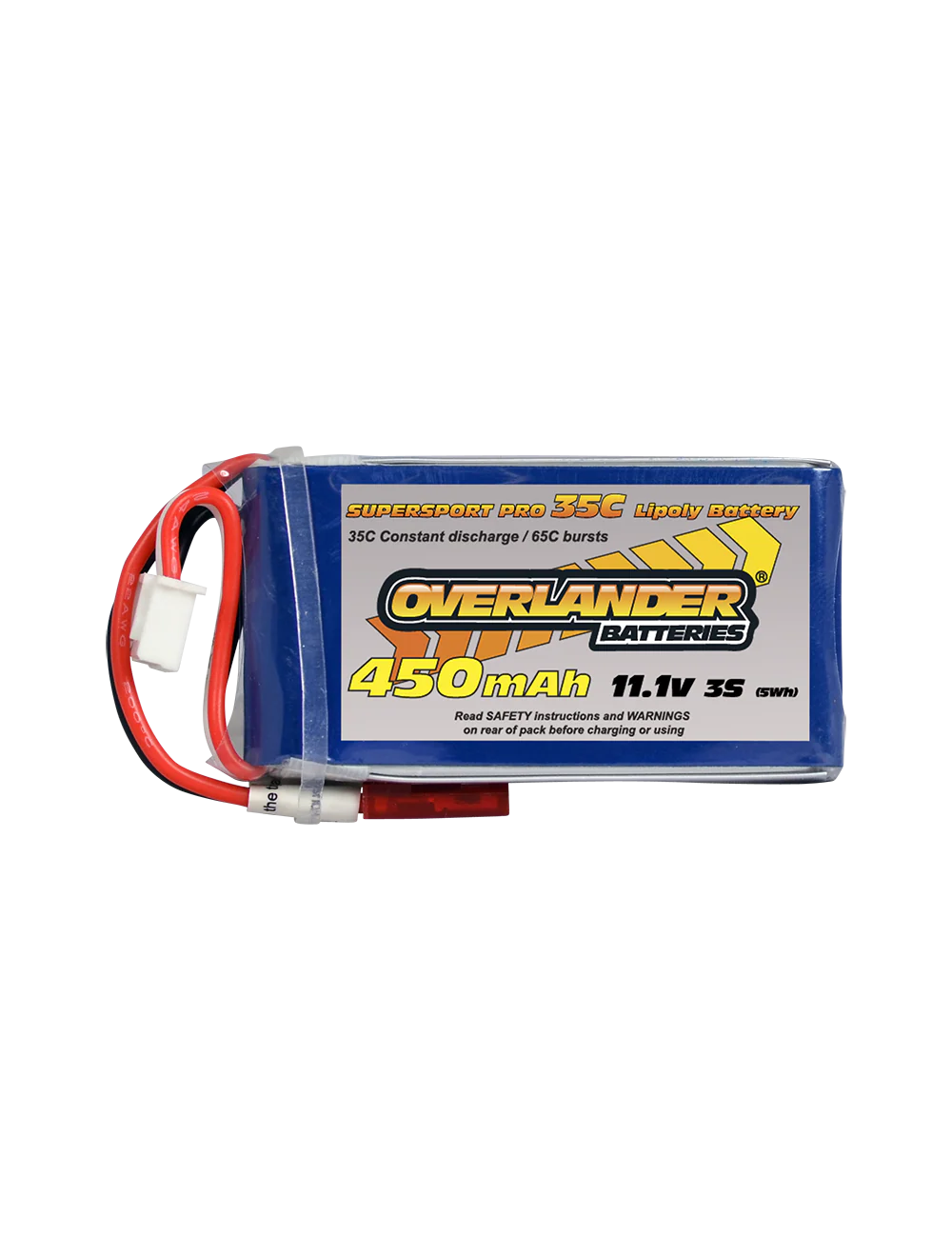 Overlander 450mAh 11.1V 3S 35C Supersport Pro LiPo Battery - Deans Connector 2557