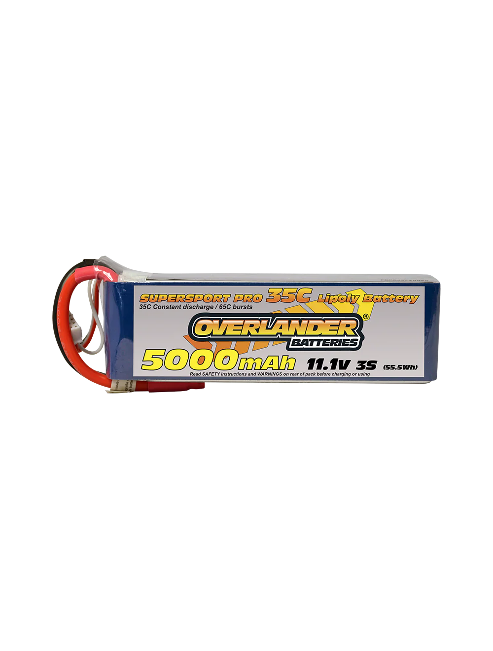 Overlander 5000mAh 11.1V 3S 35C Supersport Pro LiPo Battery - Deans Connector 2577