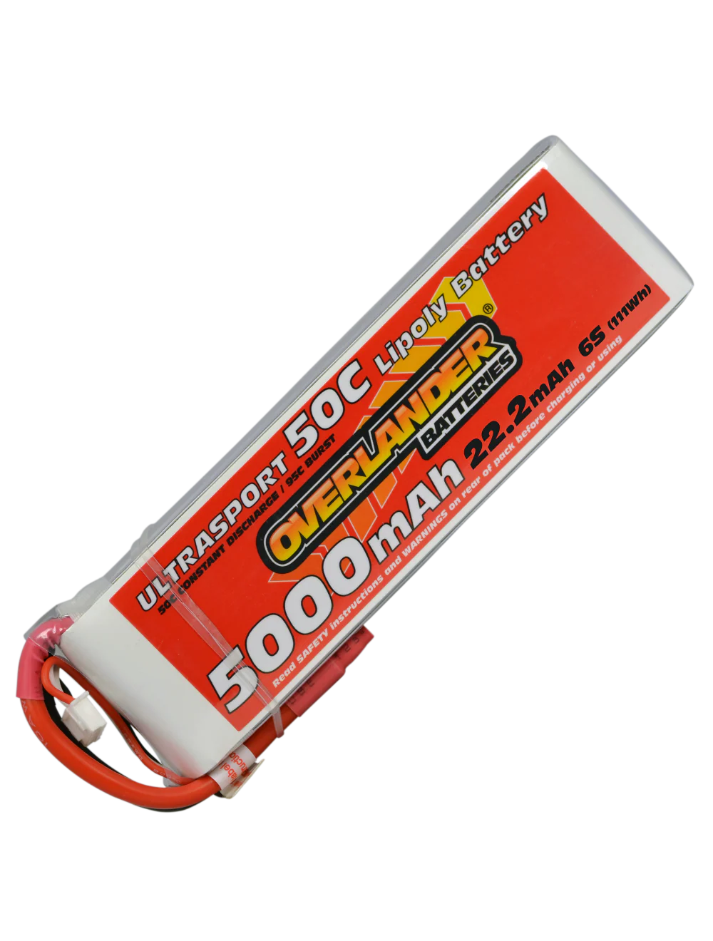 Overlander 5000mAh 22.2V 6S 50C Ultrasport LiPo Battery - Deans Connector 2665