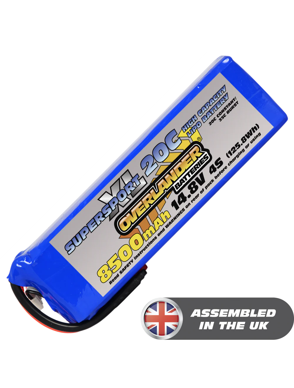 Overlander 8500mAh 14.8V 4S 20C Supersport XL LiPo Battery - No Connector 2794