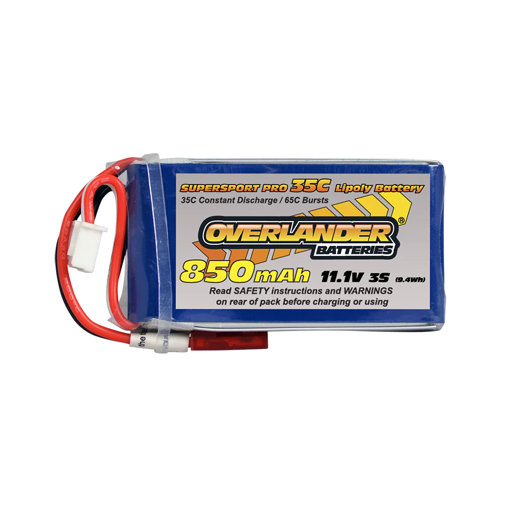Overlander 850mAh 3S 11.1v 35c Supersport Pro Lipo Battery 2817-JST-BEC