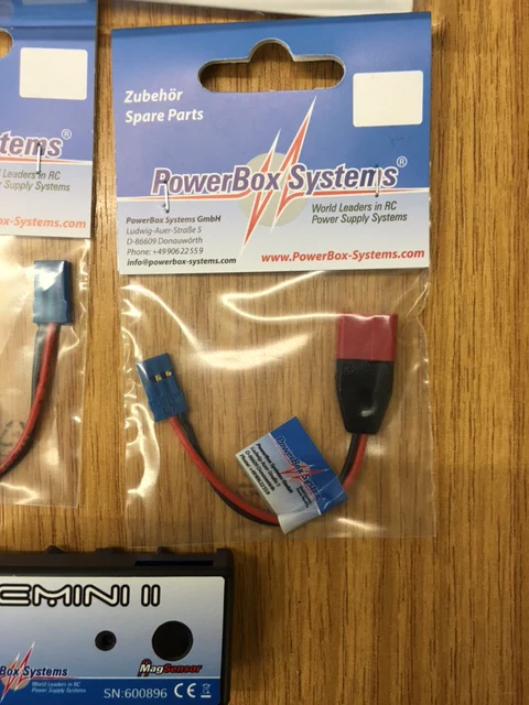 PowerBox Adapter Lead Deans Female x JR Female perfect for connecting a Powerbox Gemini to a JR or Futaba Receiver