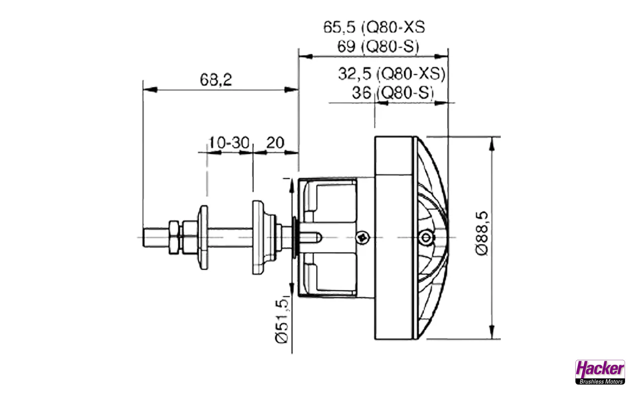 Q80-14XS kv209 Senstrol F3A Motor from Hacker 38799014 - Image 3