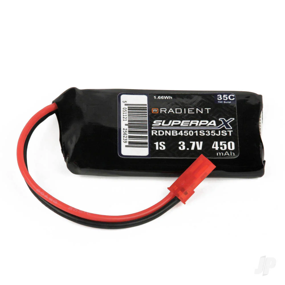 Radient LiPo 1S 450mAh 3.7V 35C JST RDNB4501S35JST