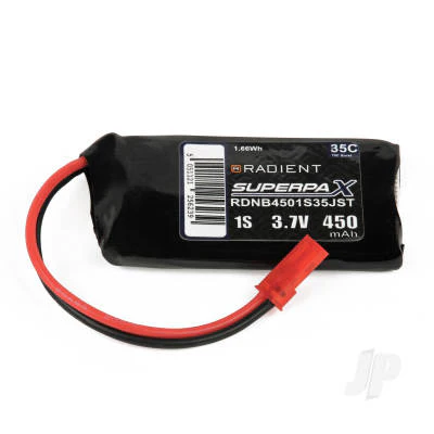 Radient LiPo 1S 450mAh 3.7V 35C JST RDNB4501S35JST - Image 2