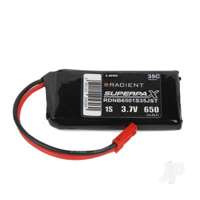 Radient LiPo 1S 650mAh 3.7V 35C JST RDNB6501S35JST - Image 2
