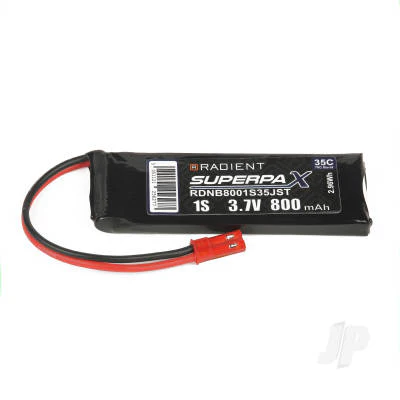 Radient LiPo 1S 800mAh 3.7V 35C JST RDNB8001S35JST - Image 2