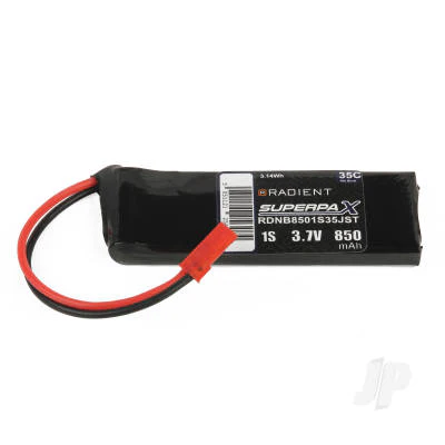 Radient LiPo 1S 850mAh 3.7V 35C JST RDNB8501S35JST - Image 2