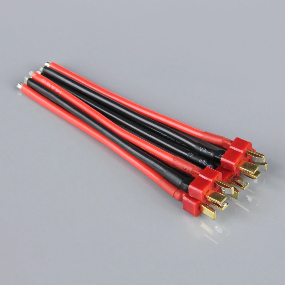 Radient Pigtail Connector Pack, Deans Male, 4in Lead, 12AWG, 100mm (5pcs) RDNAC010006