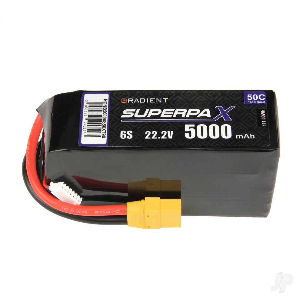 Radient Superpa-X 22.2v 6S 5000mAh 50C LiPo Battery RDNB50006S50XT90