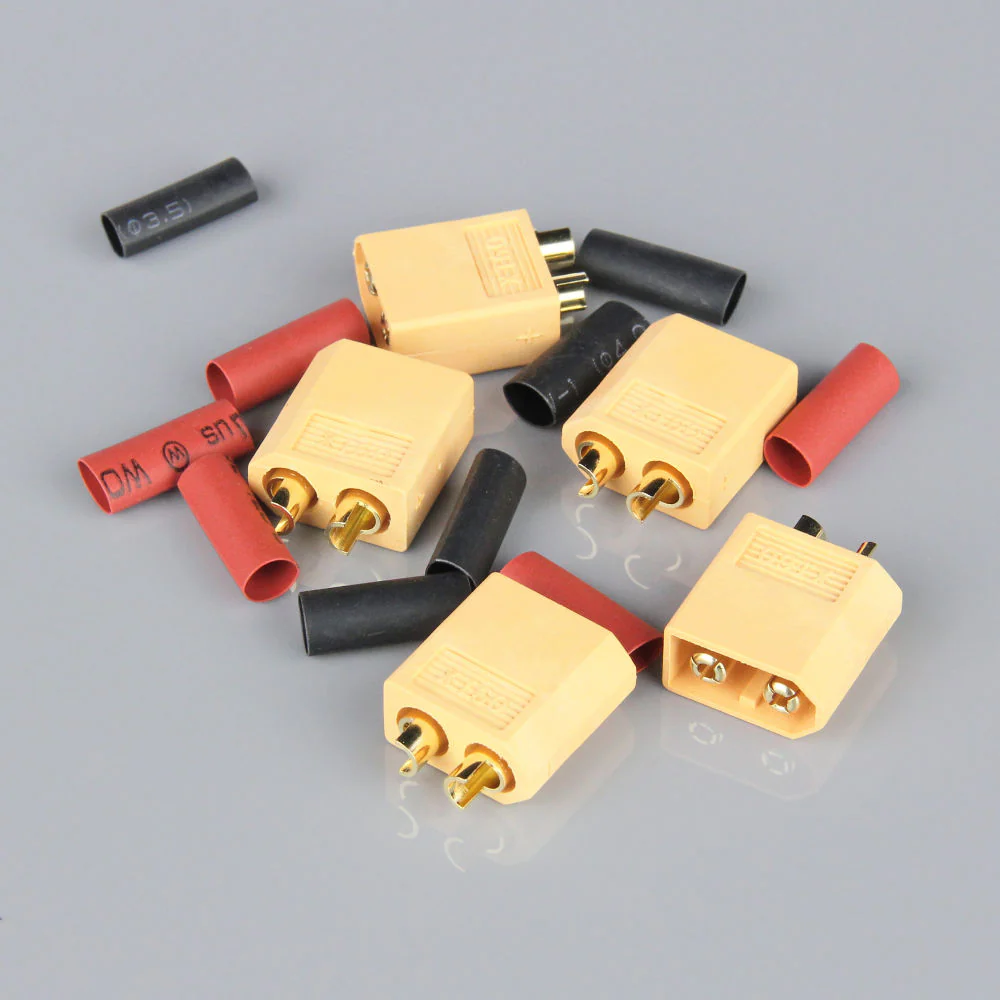 Radient XT60 Male including Heat Shrink (ESC End) (5pcs) RDNAC010026