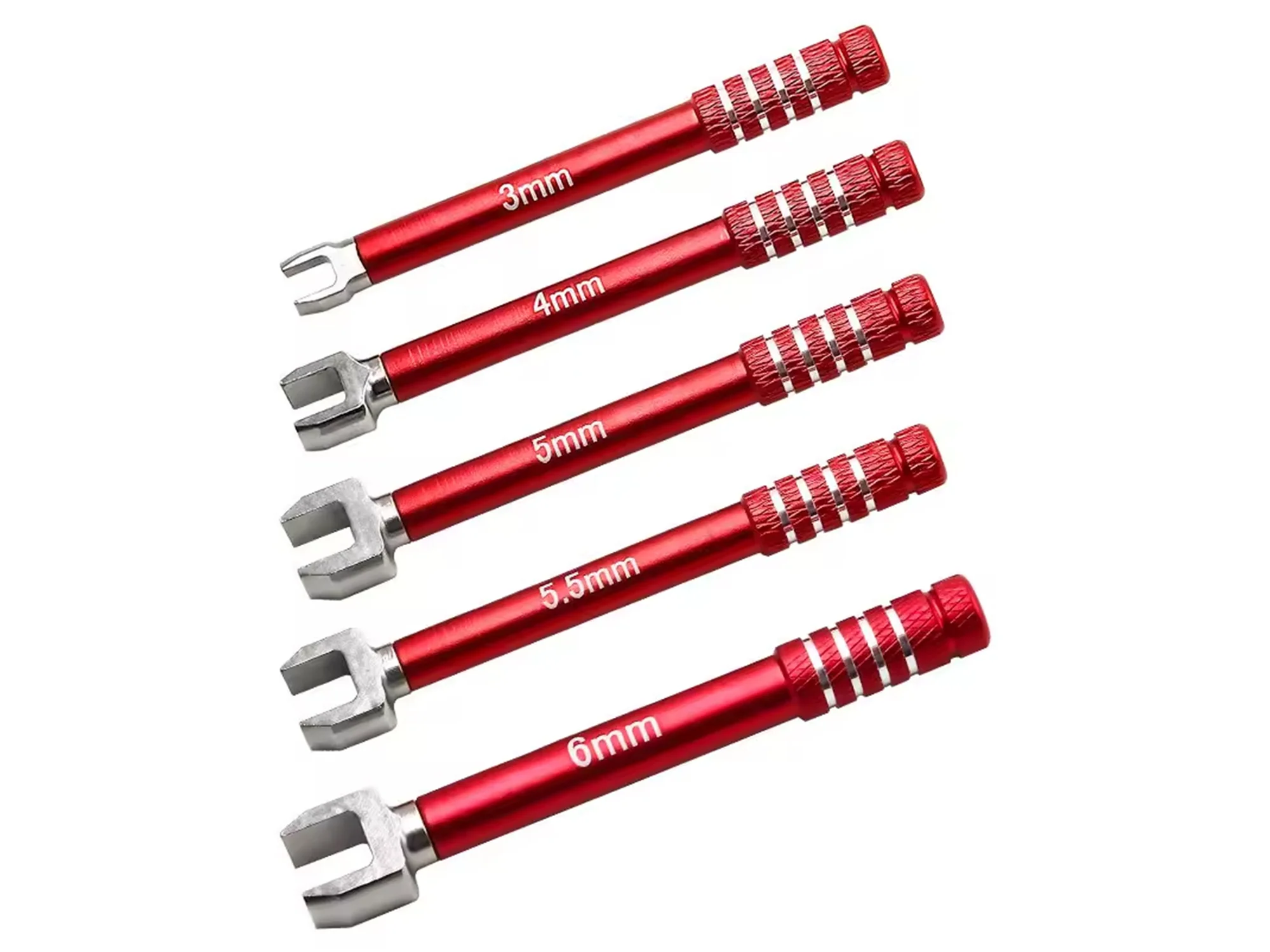 RC Overhaul Turnbuckle Wrench Set, 3/4/5/5.5/6mm Red 5pcs T-RCO-TL021R