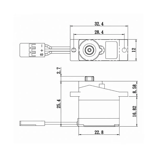 Savox SH-0350+ Micro Size Digital Servo Plastic Gear 2.6kg@6v - Image 2