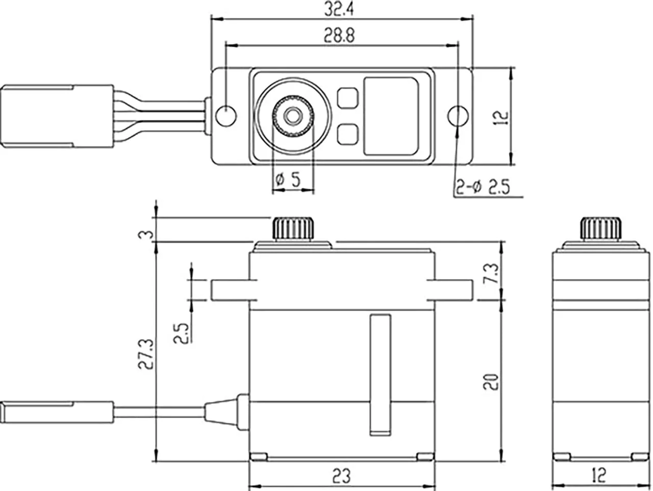 Savox SV-1232MG HV Micro 400 Size Alloy Case Servo 5kg/0.05@7.4v - Image 3