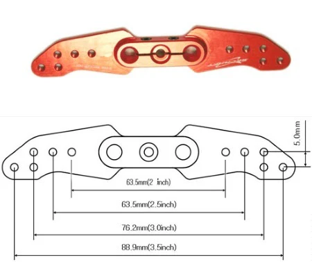 Secraft Futaba 3.5" (M3) Offset Arm (Red) SEC124 - Image 3