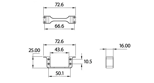 Secraft Side Servo Mount Medium Type (Blue) SEC035 - Image 2