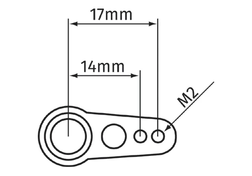 Secraft Futaba V1 17mm Light Servo Arm (M2) (Red) SEC320 - Image 2