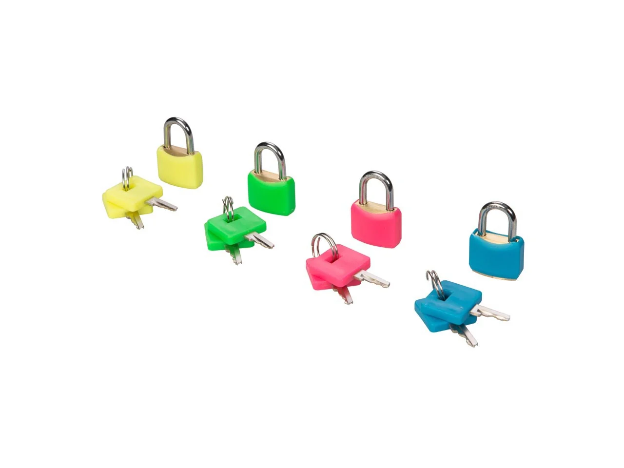 Silverline Hi-Vis Brass Padlocks Set 4pce 20mm 282715