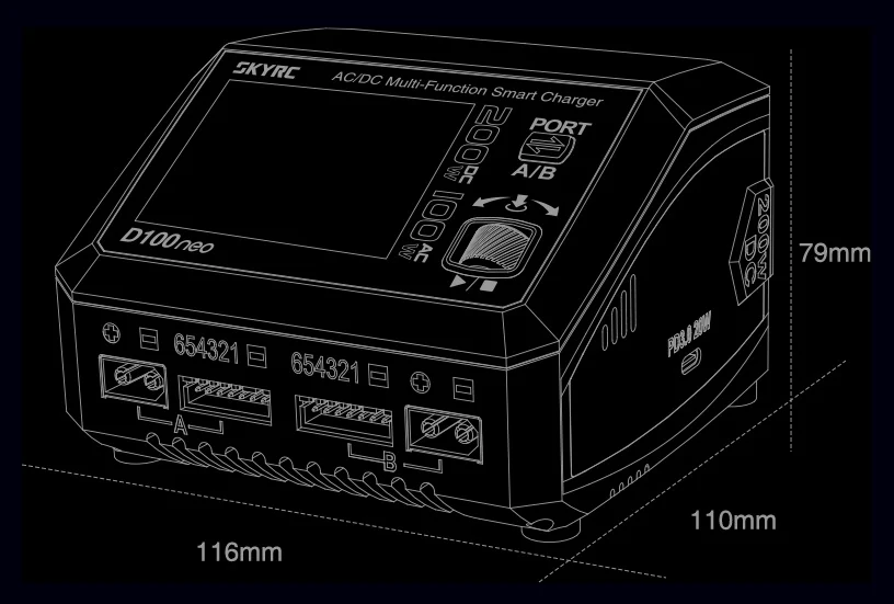 SkyRC D200neo+ NFC Version AC/DC Dual Charger SK-100196-06 With External Discharger Option (BD380) - Image 7