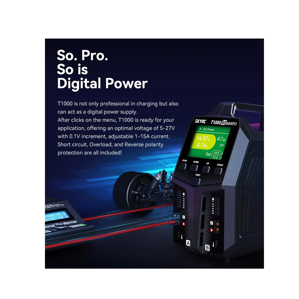 SkyRC T1000 Maestro AC/DC 450w /1000w Charger SK-100182-03 With External Discharger Option (BD380) - Image 12