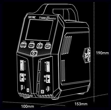 SkyRC T1000 Maestro AC/DC 450w /1000w Charger SK-100182-03 With External Discharger Option (BD380) - Image 15