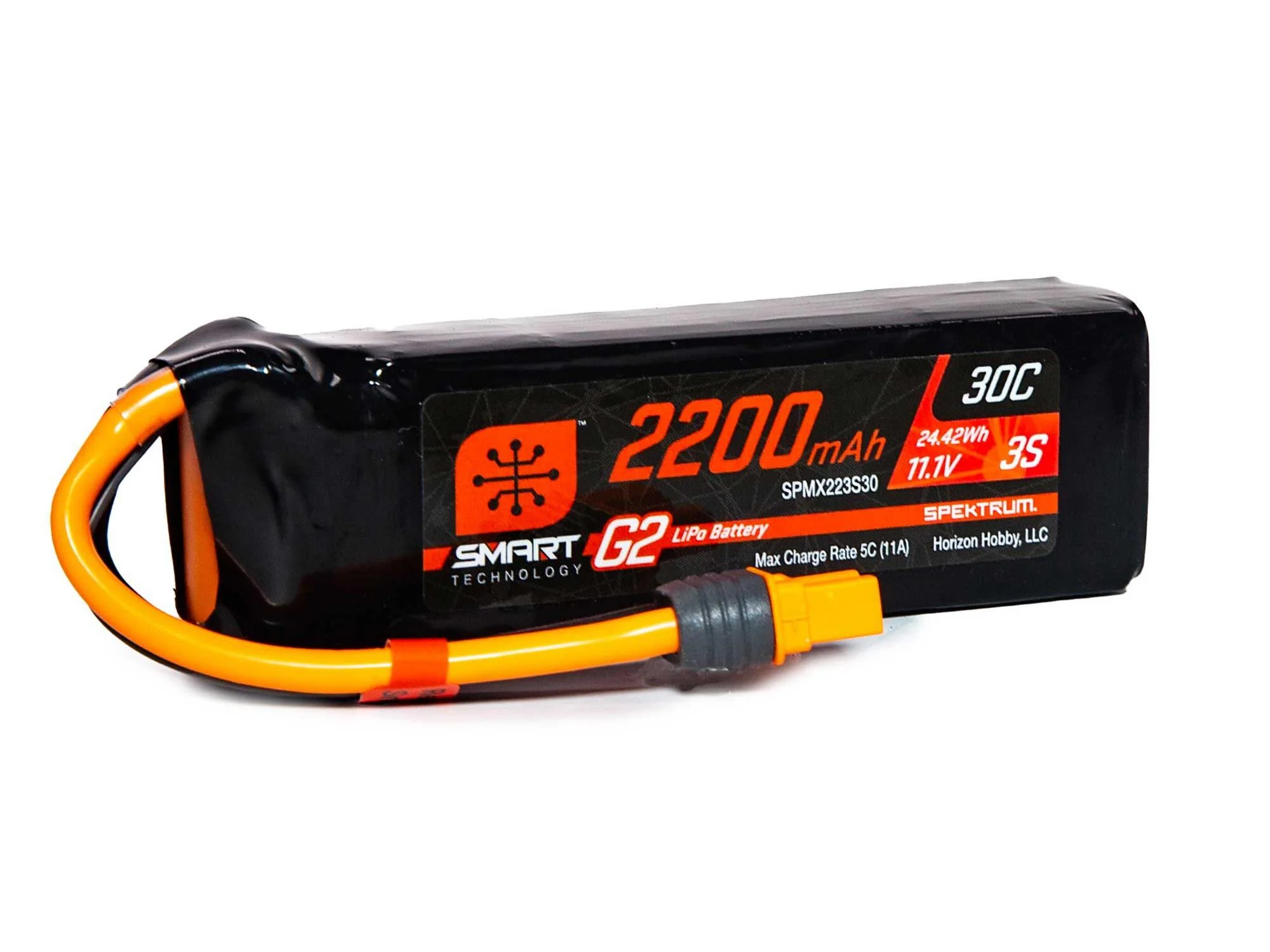Spektrum 11.1V 2200mAh 3S 30C Smart G2 LiPo Battery: IC3 SPMX223S30